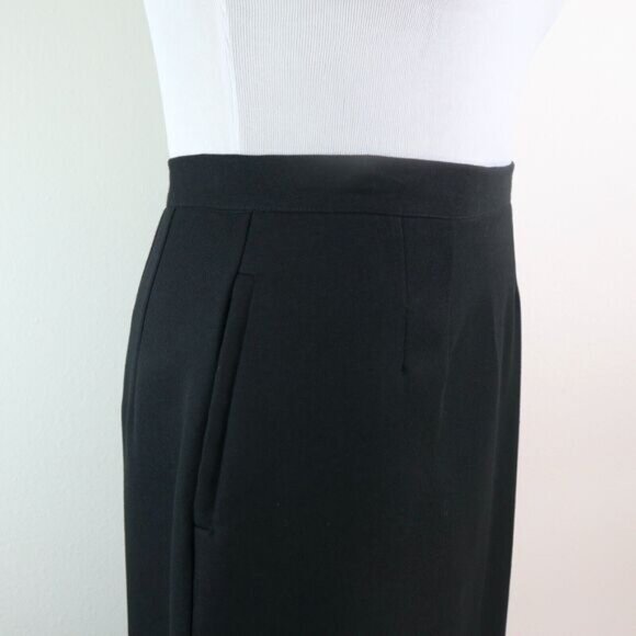 Vintage Worthington Size 16 Wool Blend Pencil Skirt Black High Waist Pockets - Picture 8 of 12